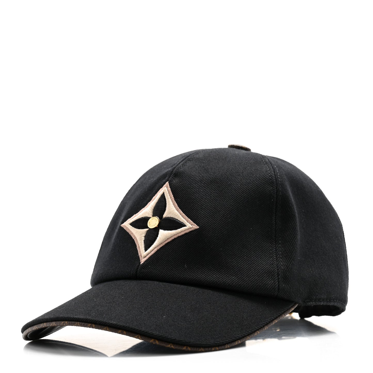 Monogram Cotton Jacquard Embroidered LV Day Cap M Black