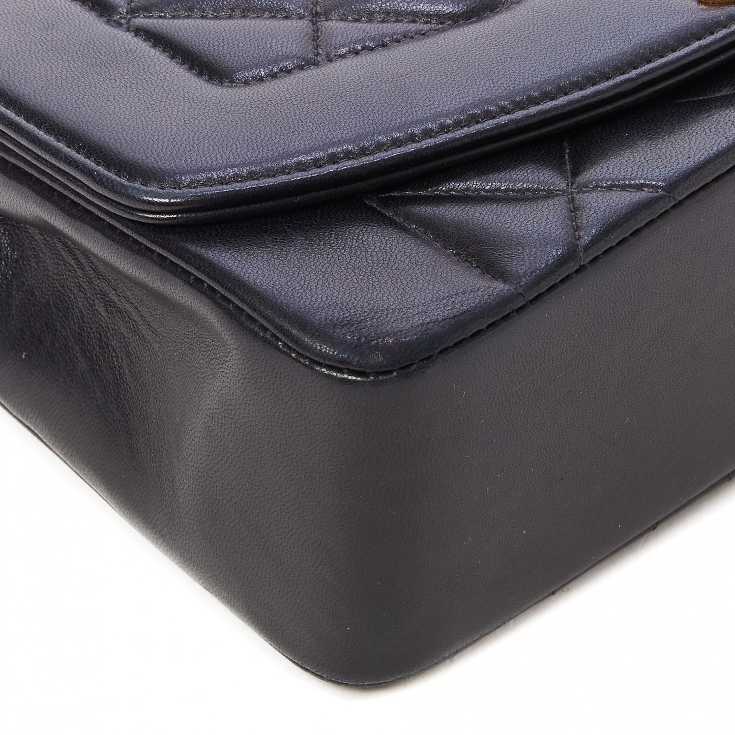 Lambskin Quilted Small Single Flap Black