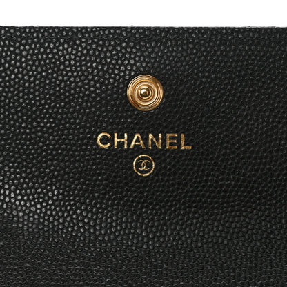 Chanel Caviar Quilted Enamel Coco Casino Flap Card Holder Wallet Black 6 of 10