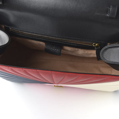 Gucci Calfskin Bamboo Trapuntata Queen Margaret Top Handle Bag Blue Agata Hibiscus Red Mystic White Sugar Pink 6 of 11