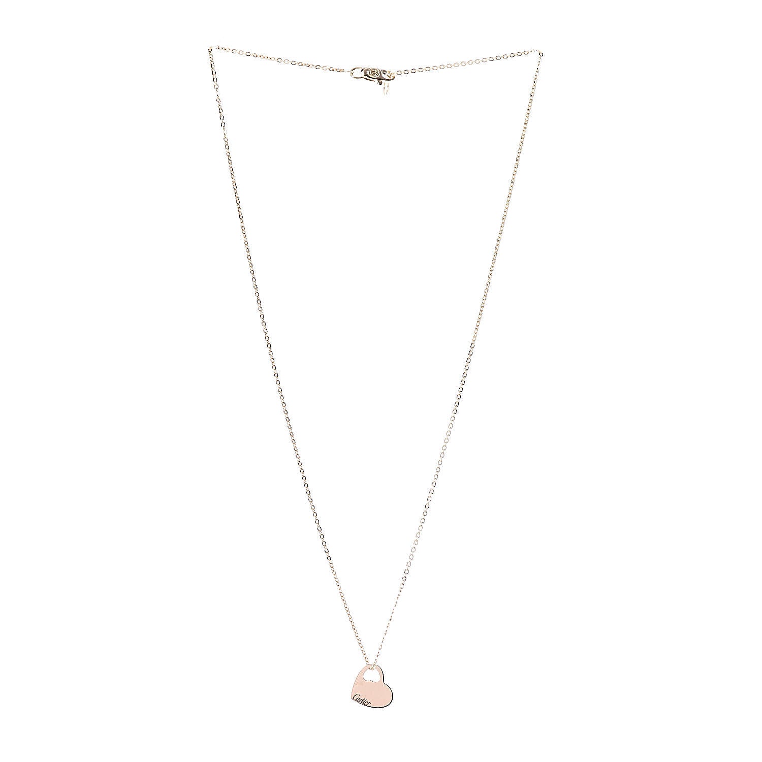 Cartier 18K Yellow Pink Gold Heart Pendant Necklace 3 of 5