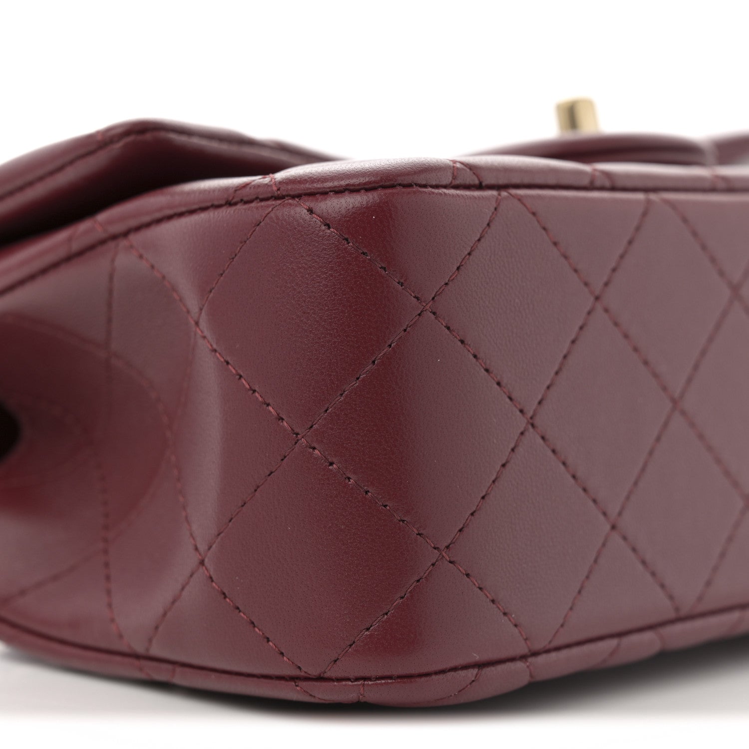 Chanel Lambskin Quilted Mini Top Handle Rectangular Flap Burgundy 17 of 23
