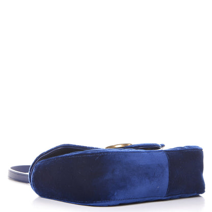 Gucci Velvet Matelasse Mini GG Marmont Shoulder Bag Cobalt Blue 4 of 7