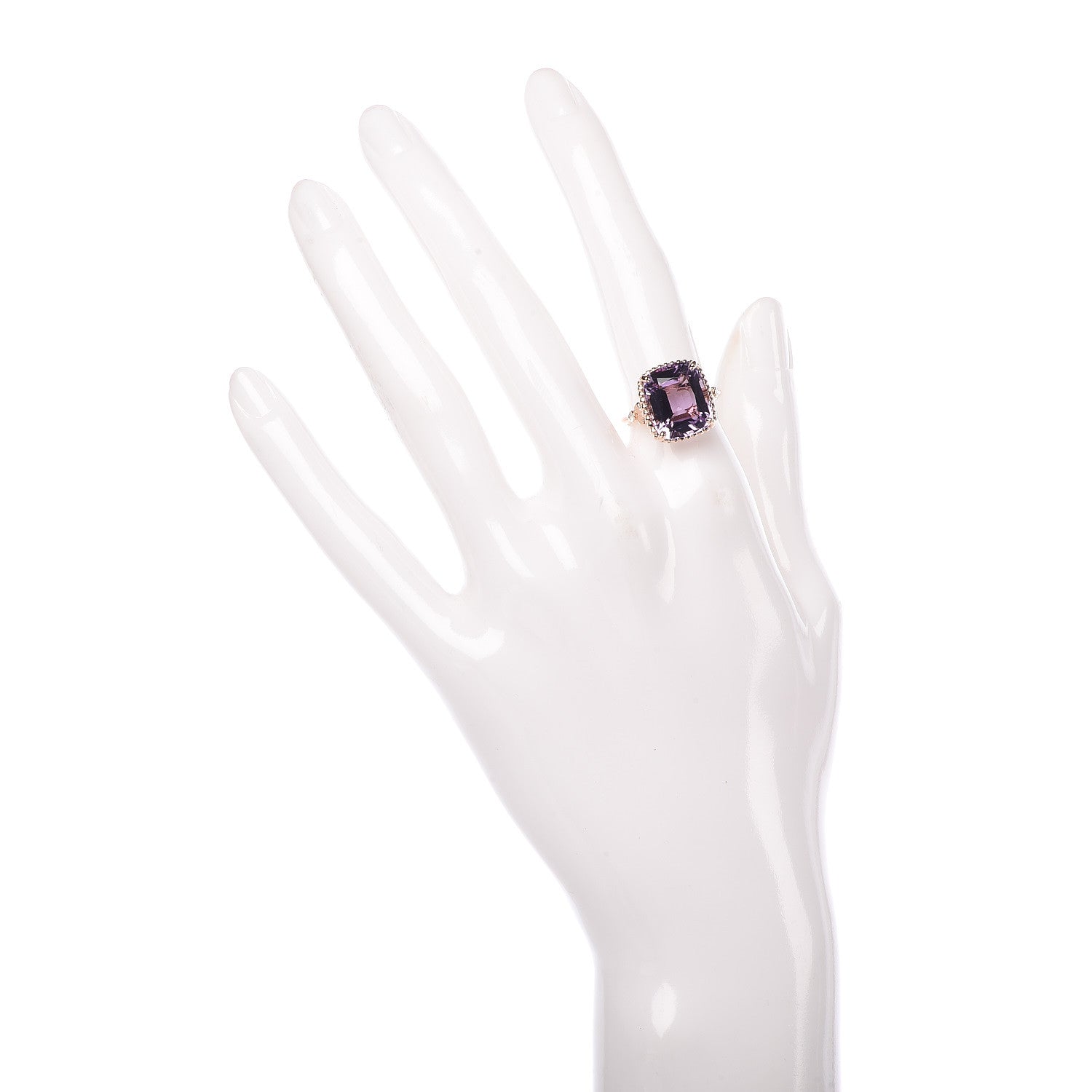 Tiffany 18K Rose Gold Amethyst Diamond Sparklers Cocktail Ring 51 5.75 2 of 6