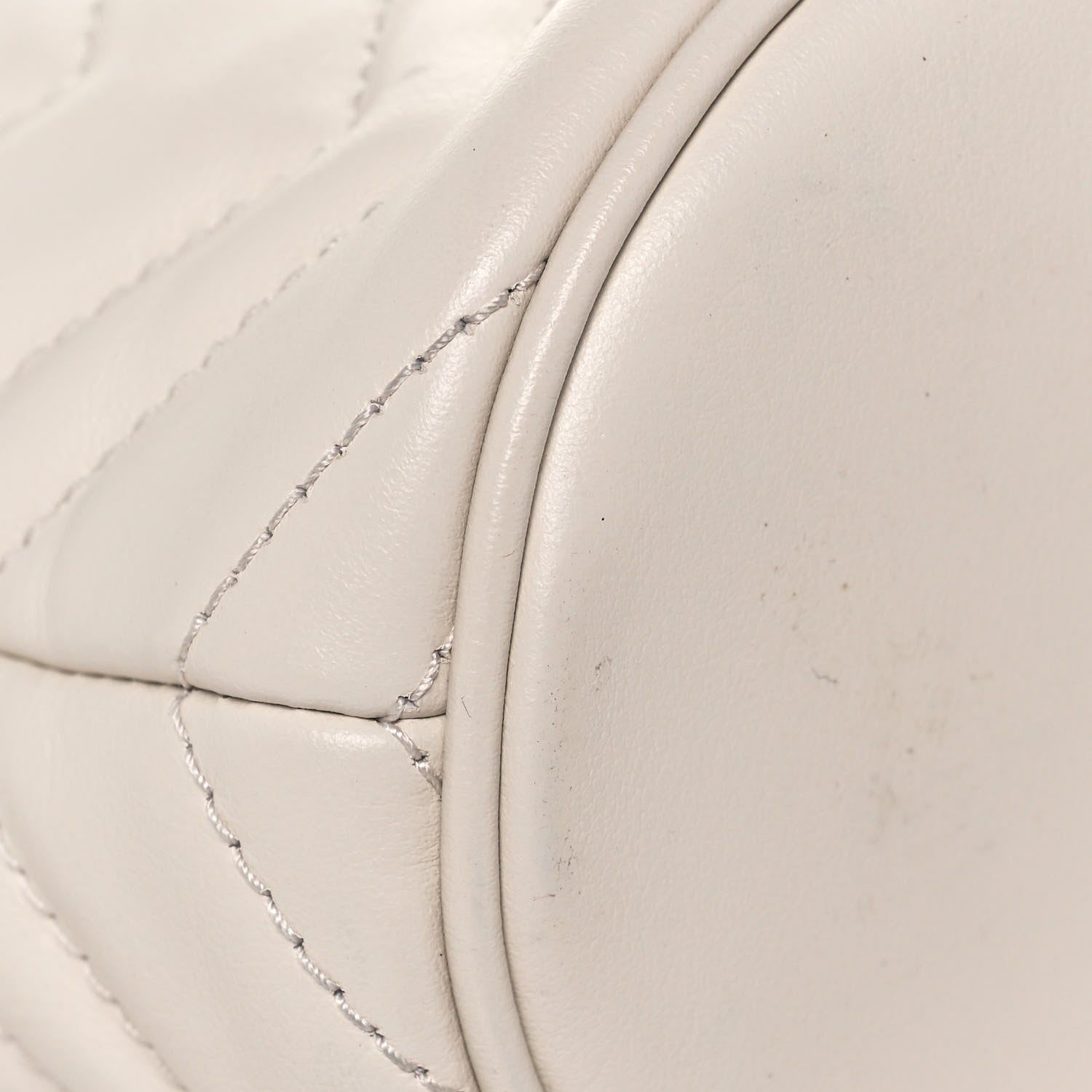 Gucci Calfskin Matelasse Mini GG Marmont 2.0 Bucket Bag White 8 of 16