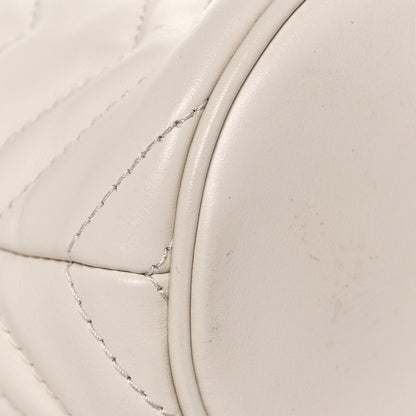 Gucci Calfskin Matelasse Mini GG Marmont 2.0 Bucket Bag White 8 of 16