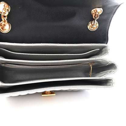 Celine Calfskin Quilted Medium C Bag Black White 5 of 8