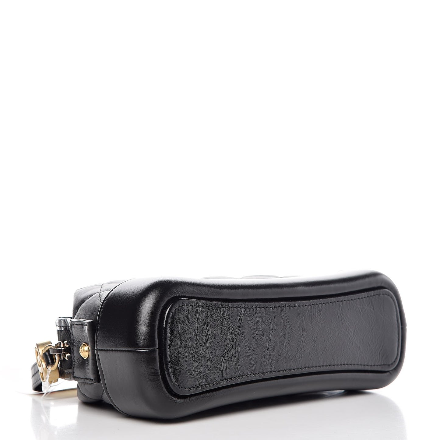 Aged Calfskin Quilted Gabrielle Cosmetic Case Black
