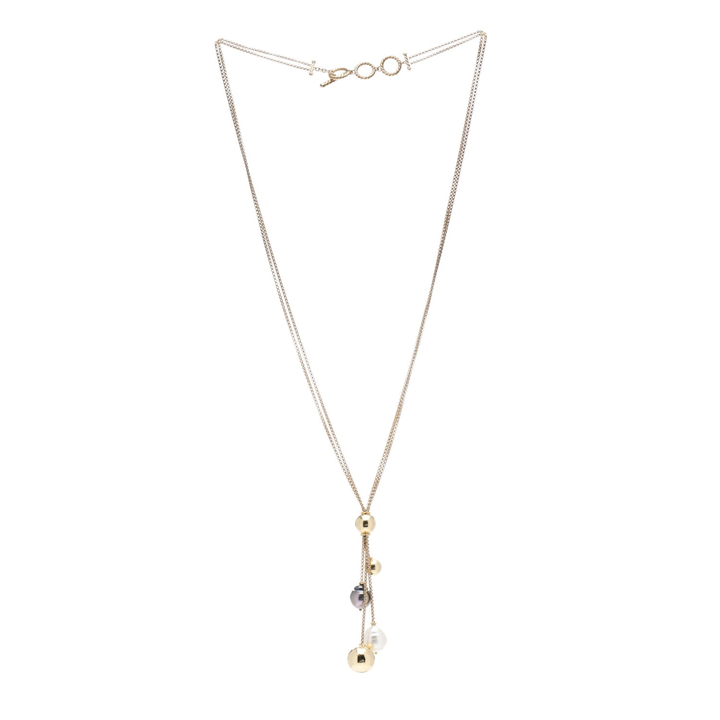 18K Yellow Gold Pearl Solari Fringe Necklace