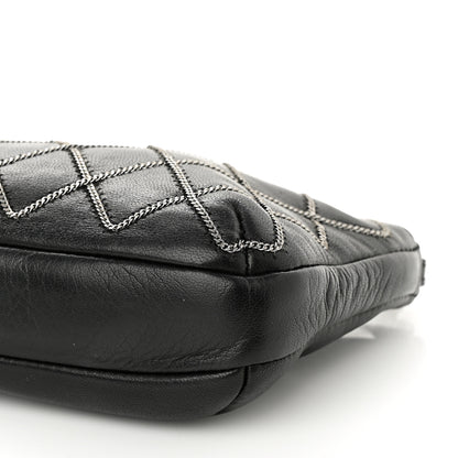 Chanel Calfskin Chain Stitch Clutch Black 10 of 11