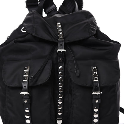 Prada Nylon New Vela Studded Backpack Black 8 of 11