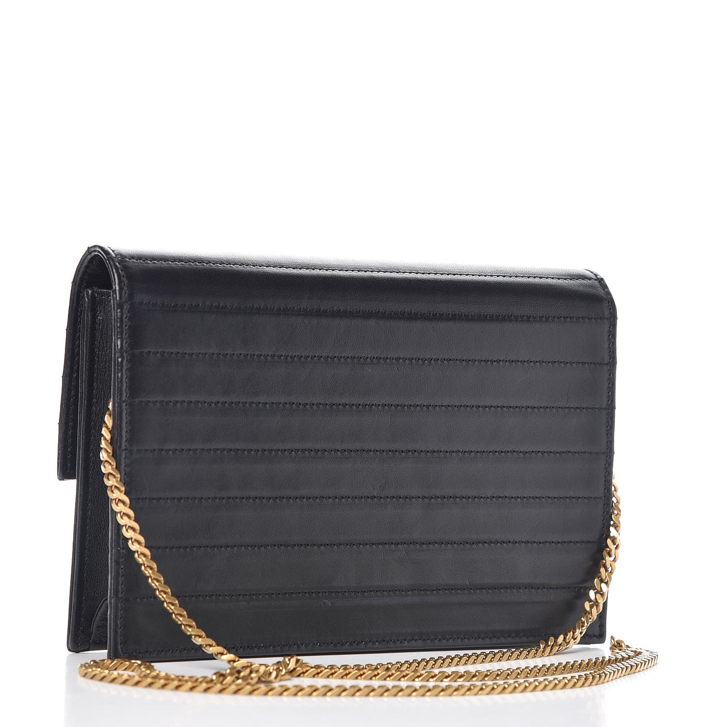 Calfskin Matelasse Victoire Chain Wallet Black