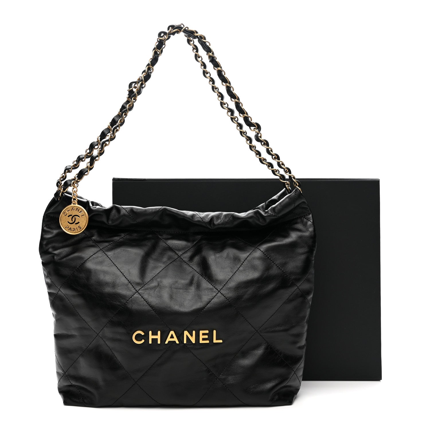 Chanel Shiny Calfskin Quilted Small Chanel 22 Black 11 of 11