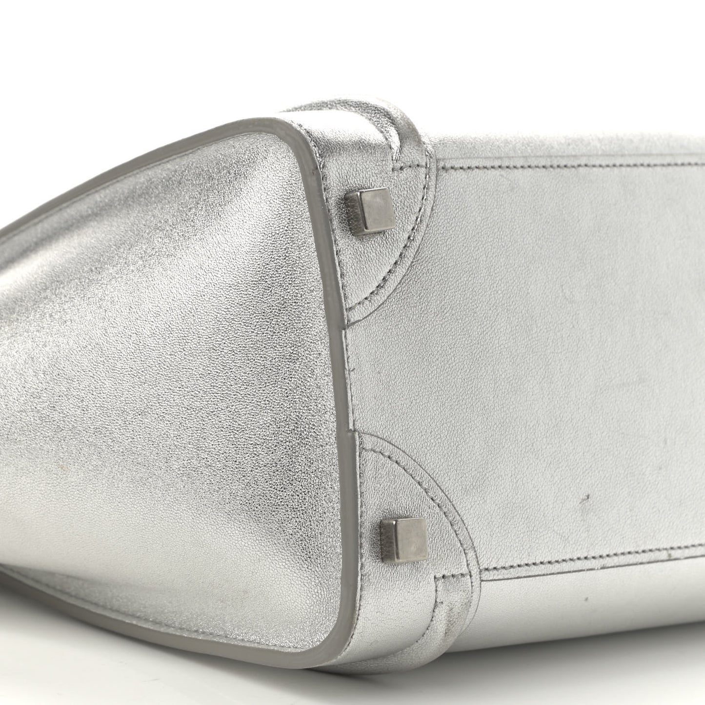 Laminated Lambskin Micro Luggage Silver