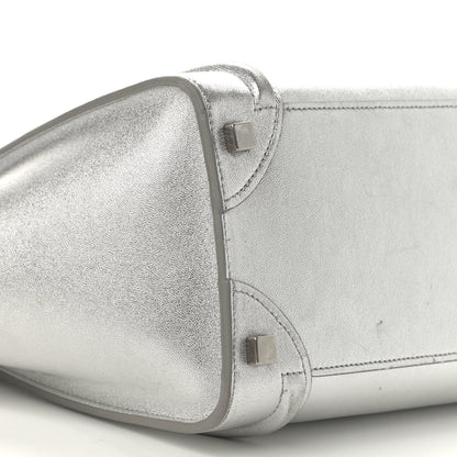 Celine Laminated Lambskin Micro Luggage Silver 9 of 23