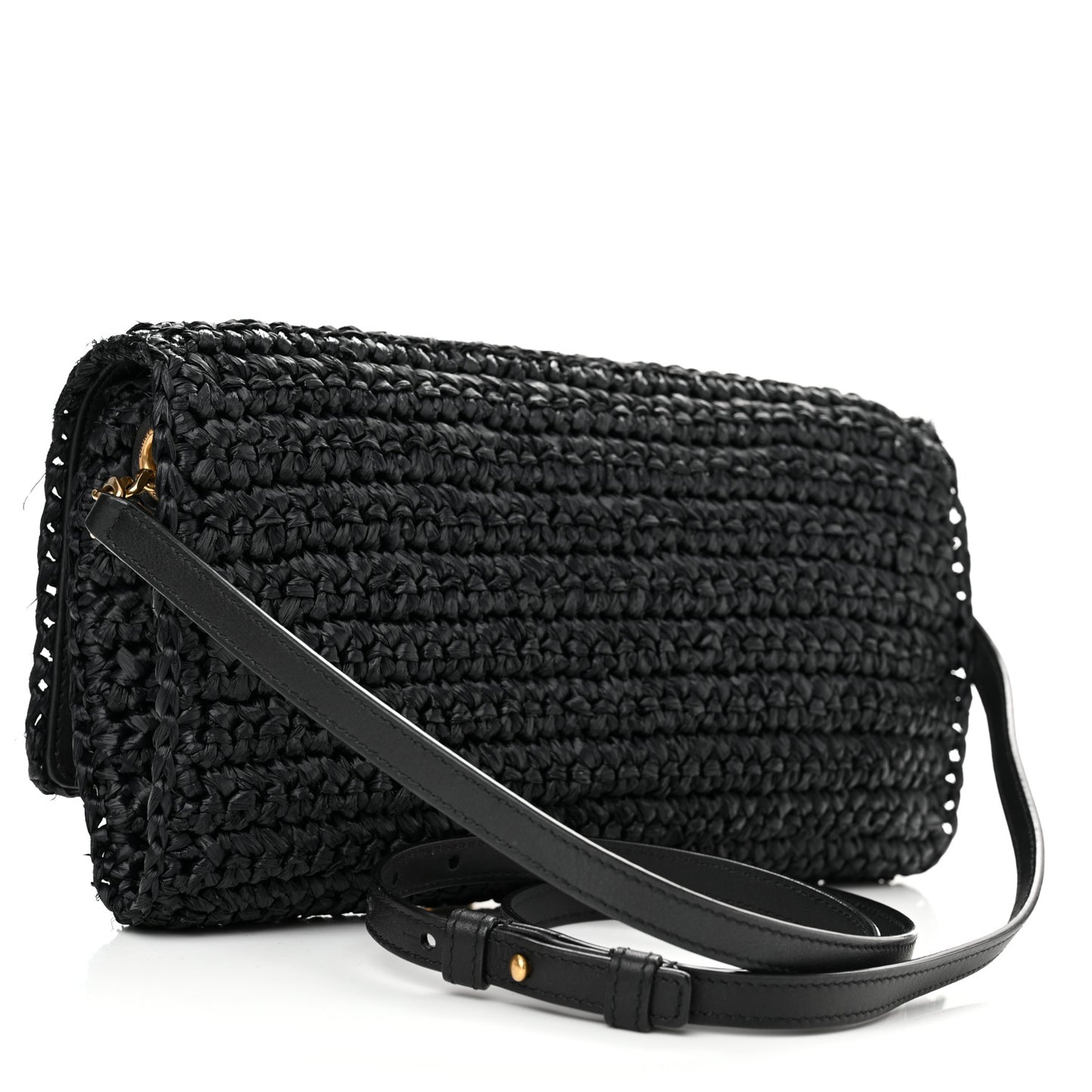 Raffia Monogram Tassel Kate 99 Black