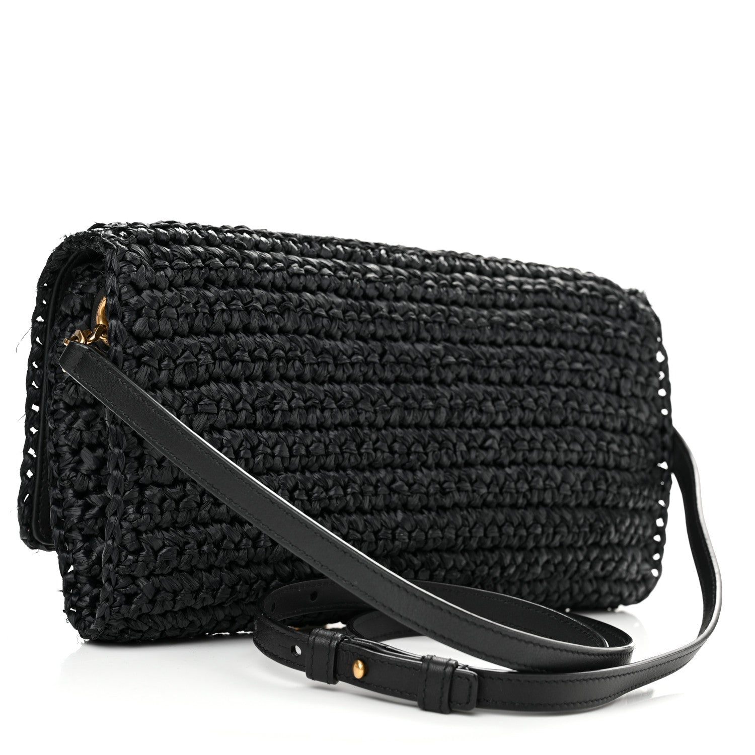 Saint Laurent Raffia Monogram Tassel Kate 99 Black 3 of 15