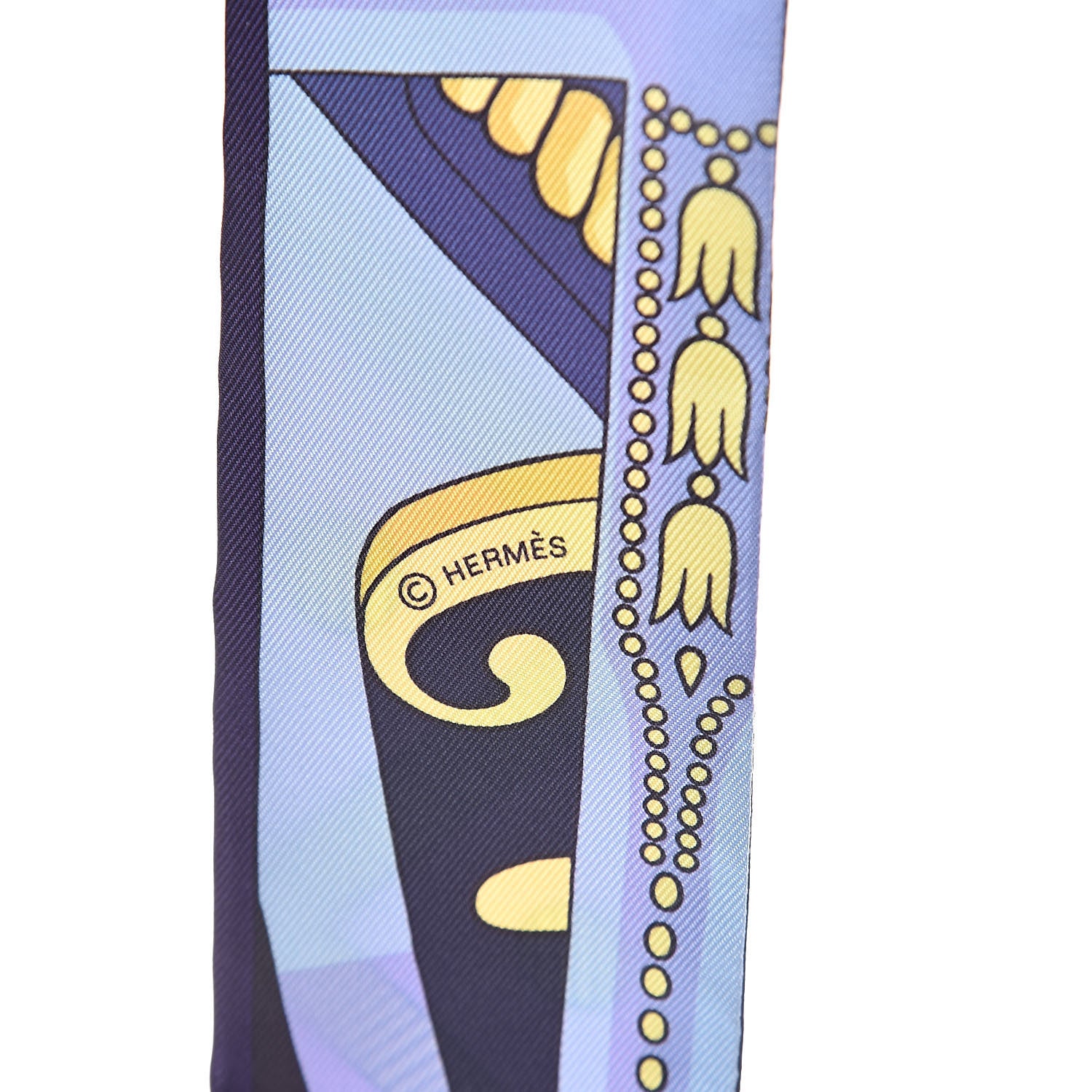 Hermes Silk Blade En Berline Twilly Vieux Rose Marine Jaune 4 of 4