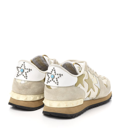 Valentino Garavani Nappa Suede Camustars Womens Rockrunner Sneakers 37.5 White 4 of 11