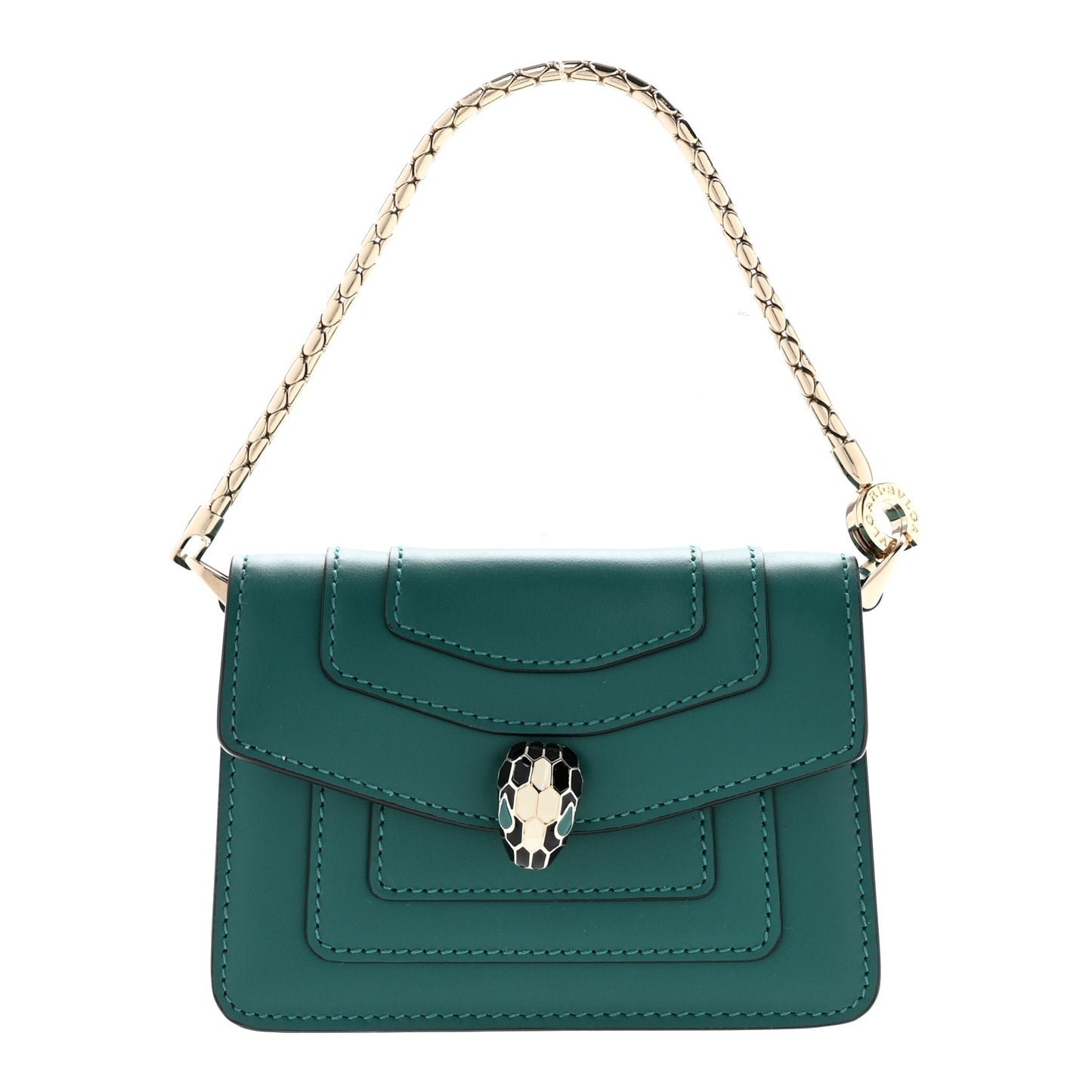 Calfskin Serpenti Forever Miniature Bag Charm Emerald