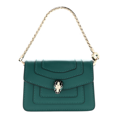 Bulgari Calfskin Serpenti Forever Miniature Bag Charm Emerald 1 of 5