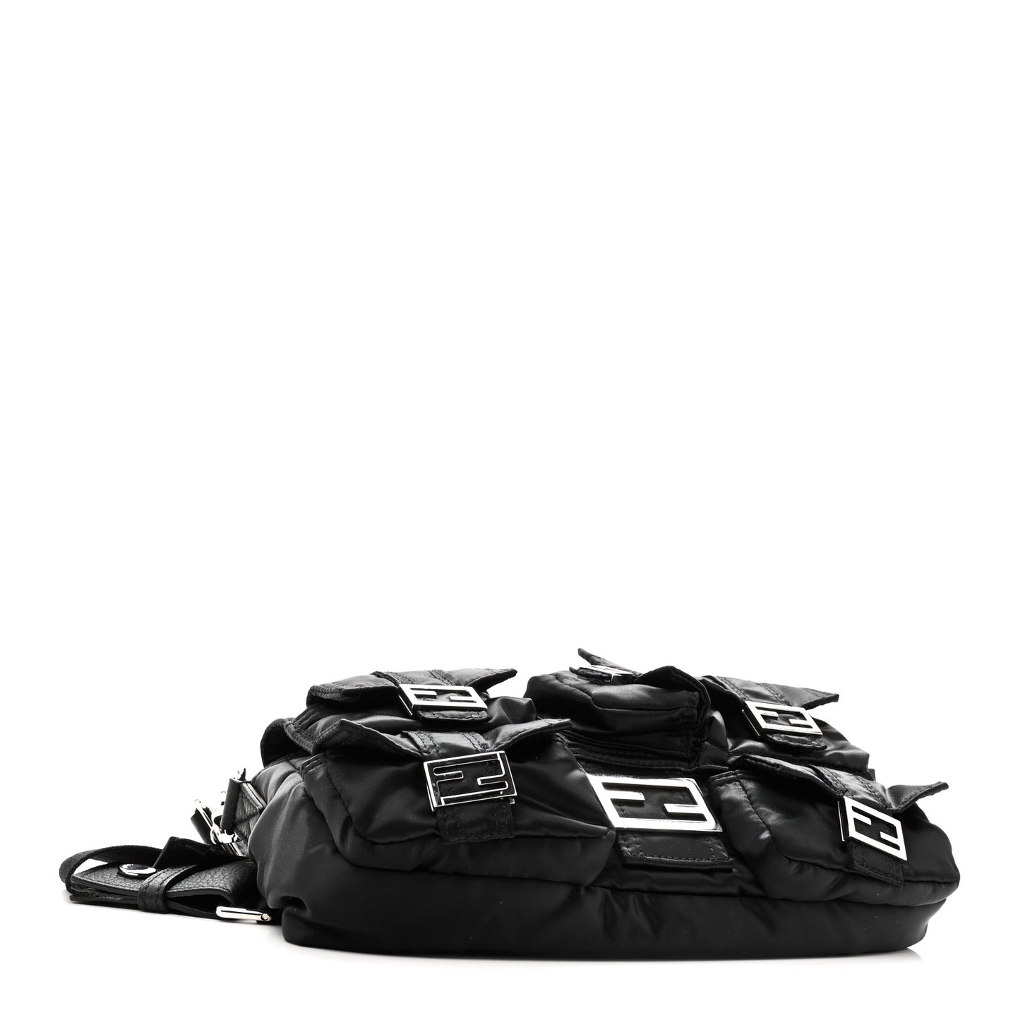 Econyl Cuoio Romano Multipocket Baguette Black