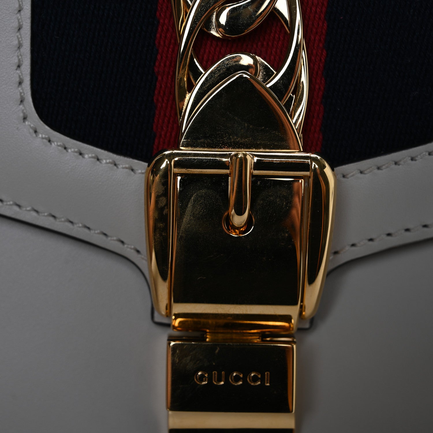 Gucci Calfskin Small Sylvie Shoulder Bag Off White 11 of 11