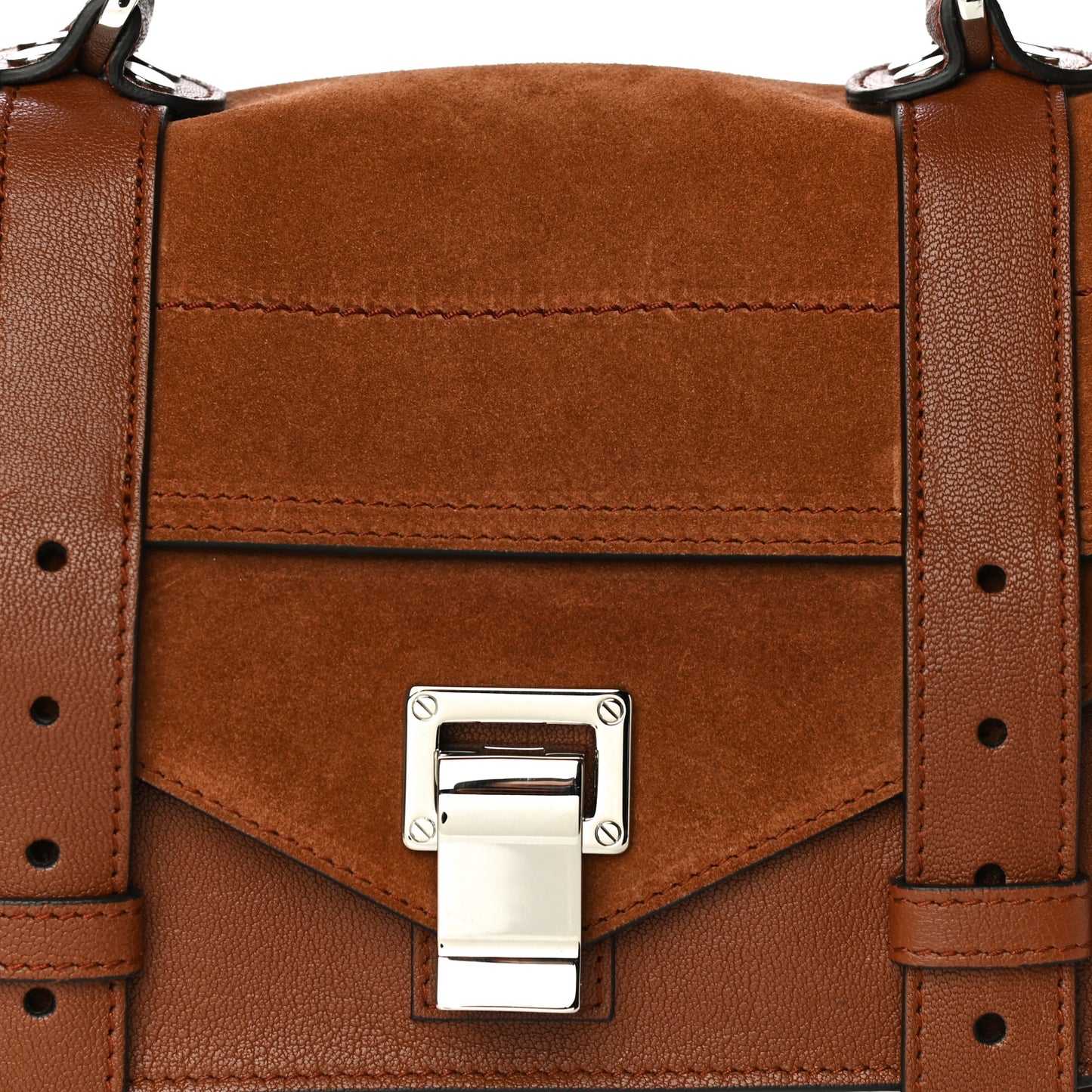 Calfskin Suede Tiny PS1 Satchel Chocolate