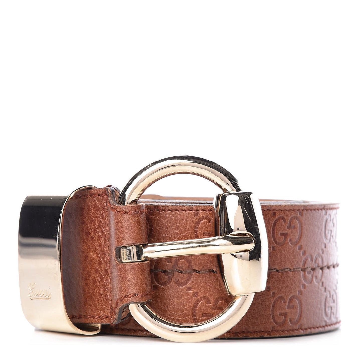 Guccissima Wide Belt 80 32 Brown
