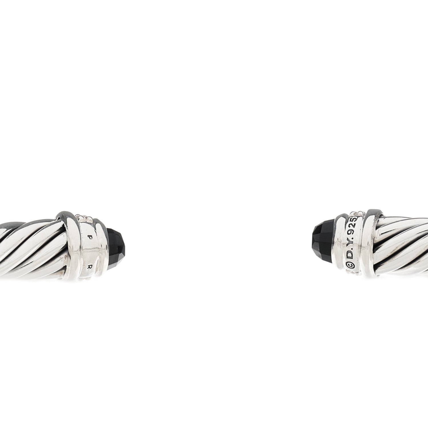 David Yurman Sterling Silver Diamond Black Onyx 5mm Cable Classics Bracelet 3 of 3