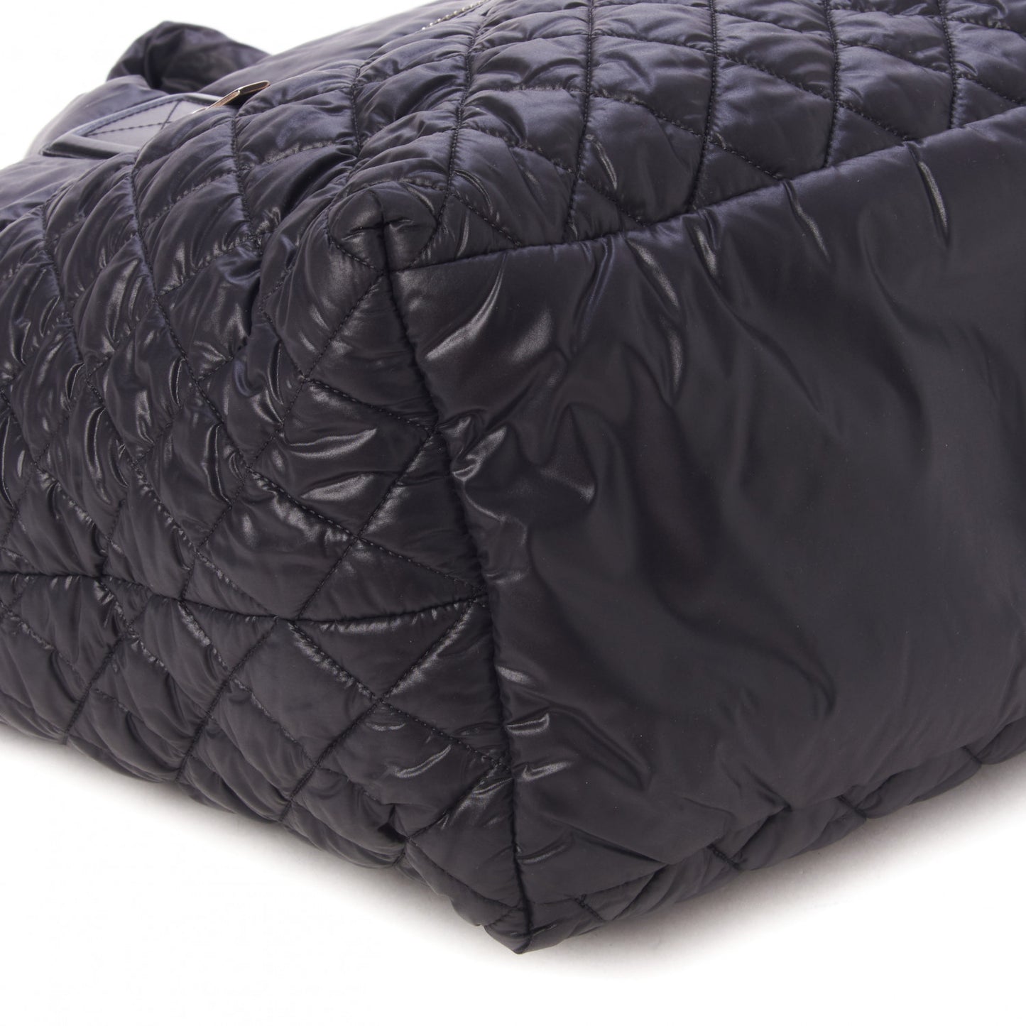 Nylon Quilted Large Coco Cocoon Tote Black