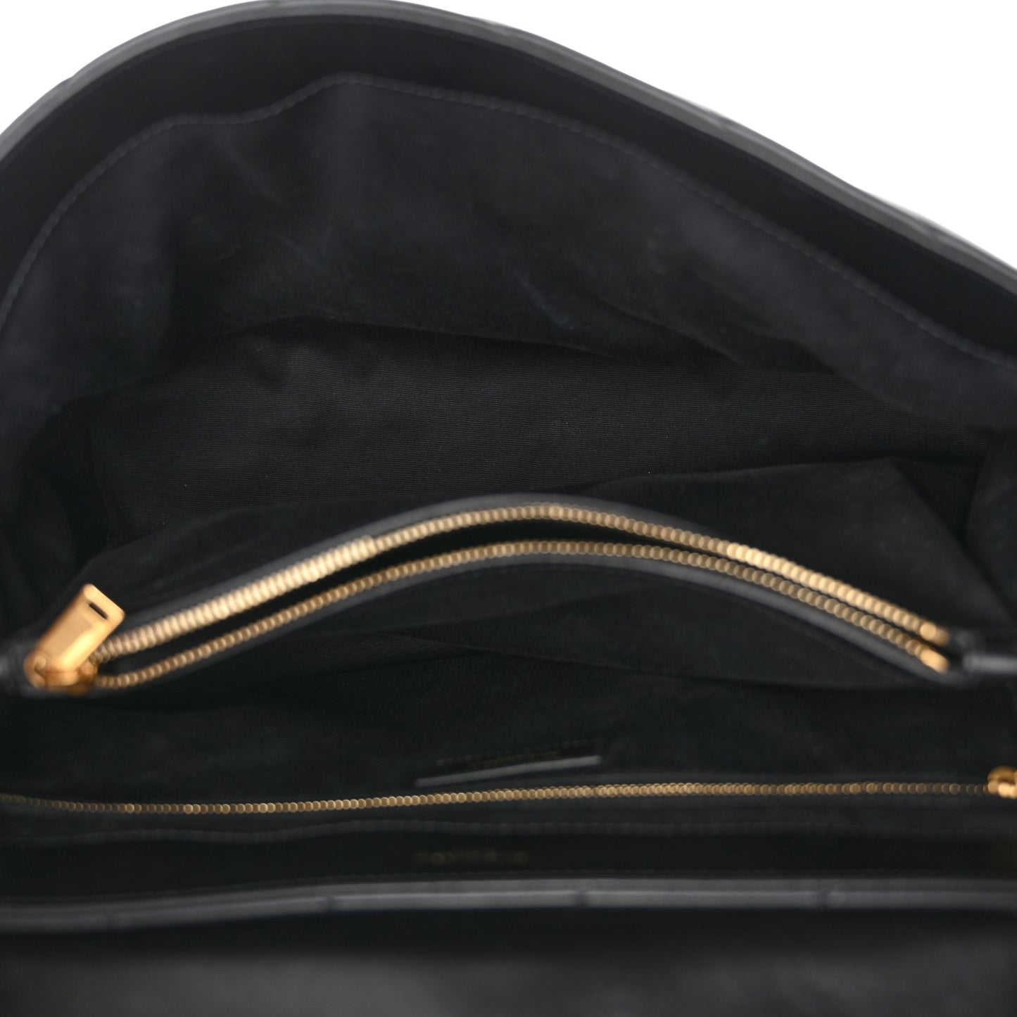 Calfskin Y Quilted Monogram Large Loulou Chain Satchel Black
