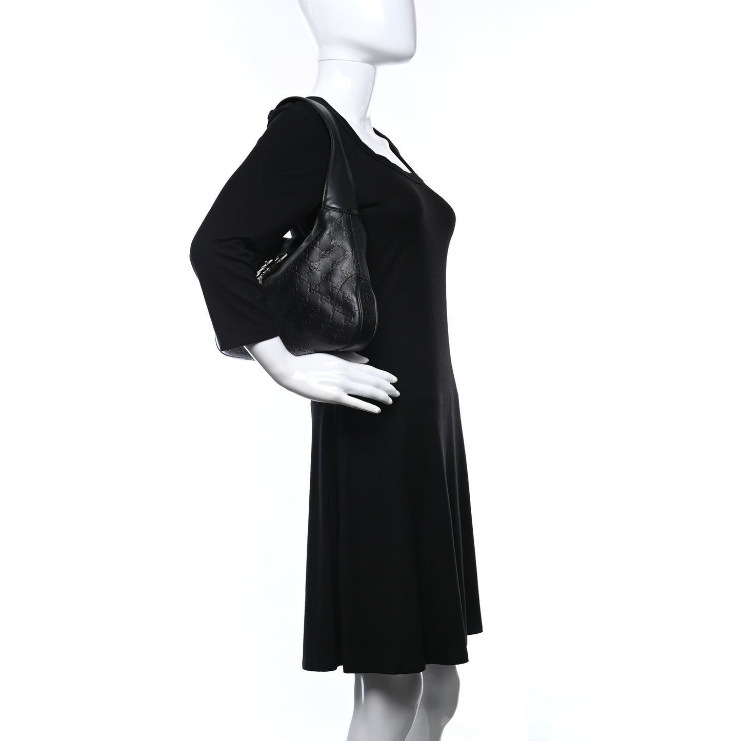 Guccissima Small Jackie O Hobo Black