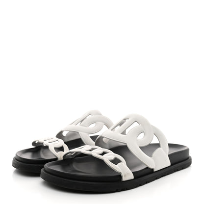 Hermes Nappa Womens Extra Sandals 38.5 White 4 of 12