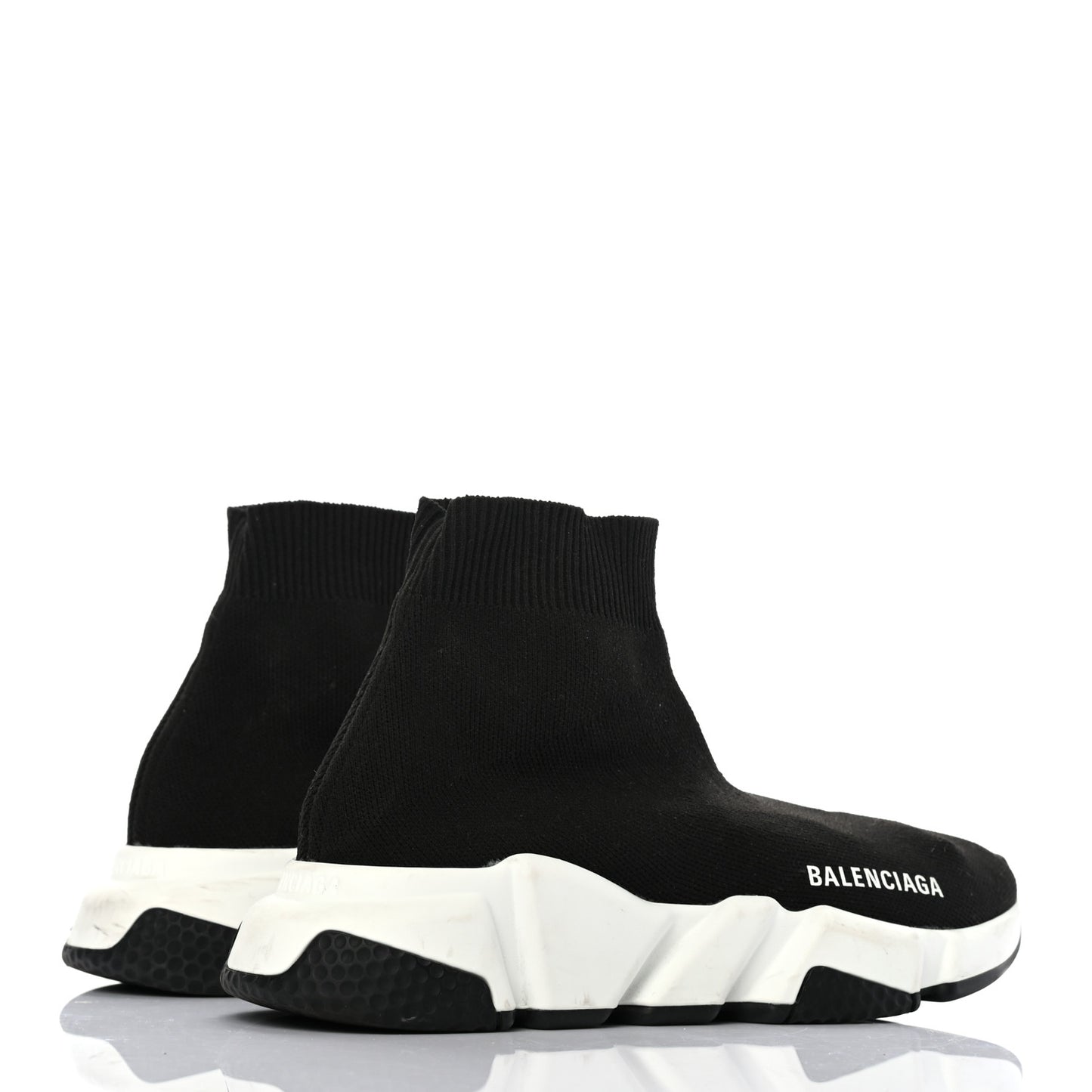 Neoprene Knit Womens Speed Sneakers 35 Black White