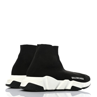 Balenciaga Neoprene Knit Womens Speed Sneakers 35 Black White 4 of 10