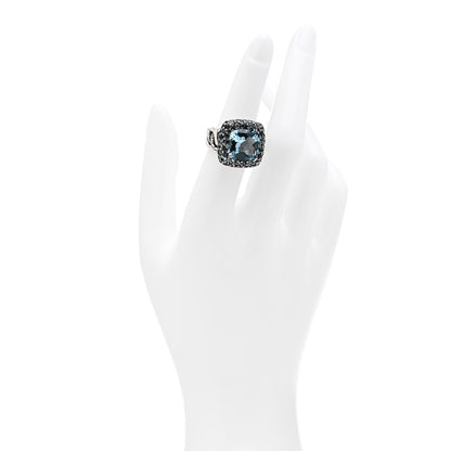 John Hardy Sterling Silver Blue Topaz Iolite Aquamarine Batu Classic Chain Ring 50 5.5 2 of 6