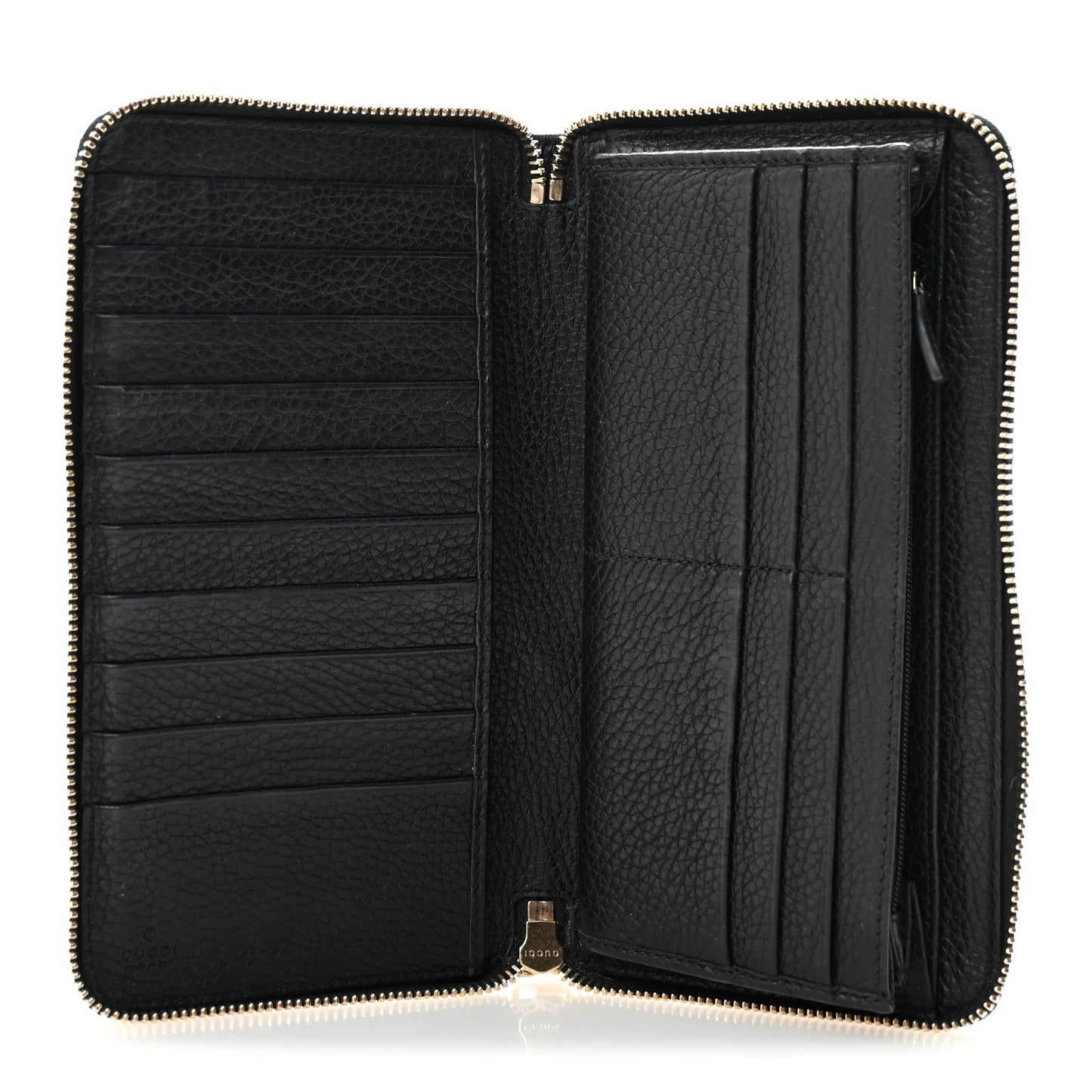 Pebbled Calfskin Soho Zip Around Wallet Black