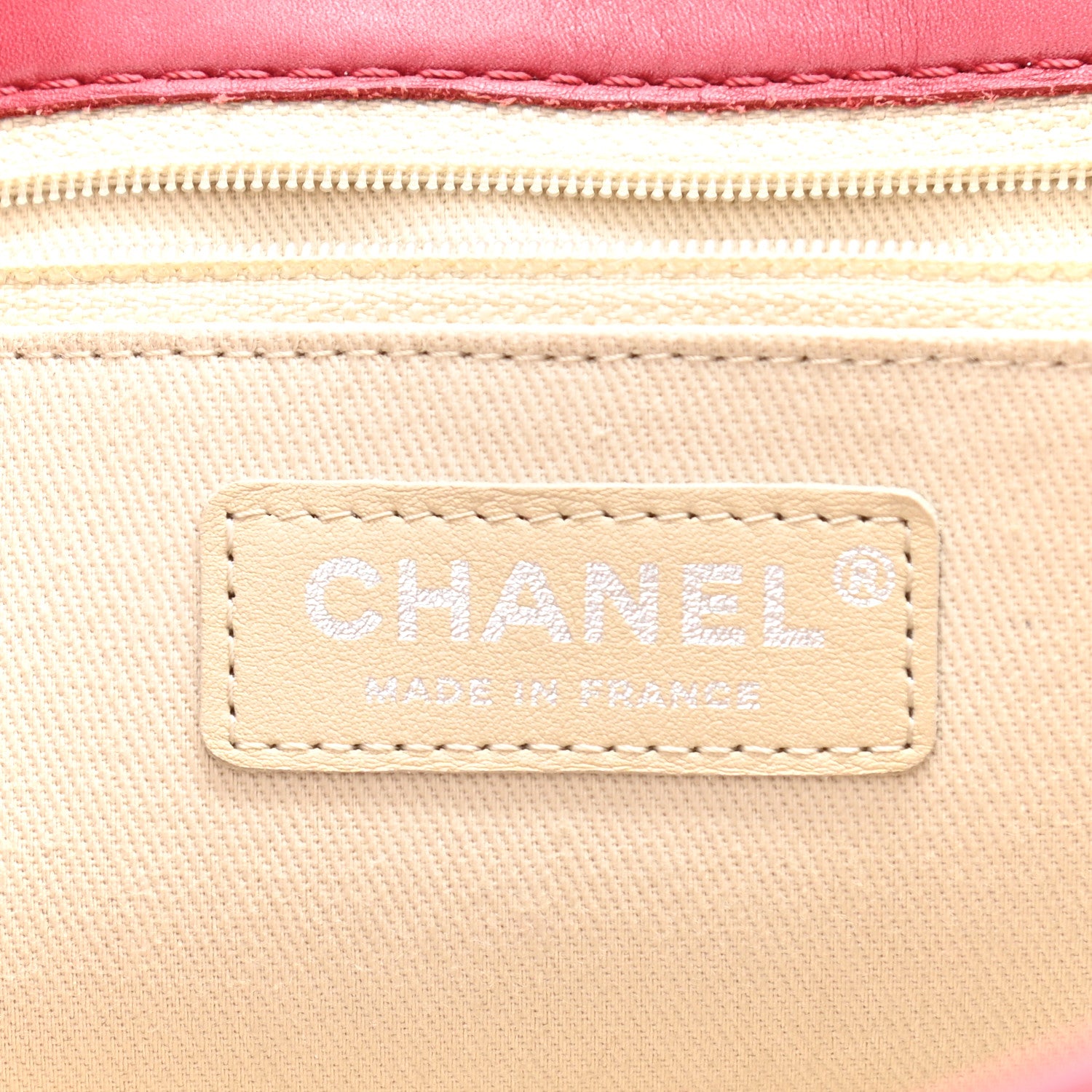 Chanel Calfskin Double Stitch Large Hamptons Flap Bag Red 6 of 10