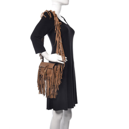 Valentino Garavani Pebbled Calfskin Small C Rockee Fringe Shoulder Bag Light Cuir 2 of 11