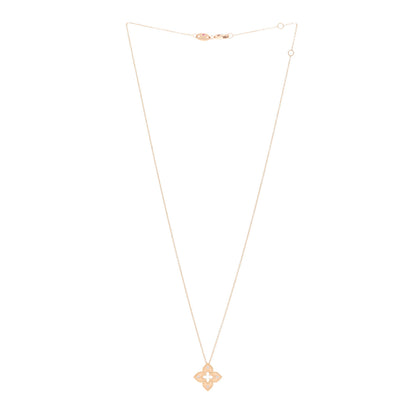 Roberto Coin 18K Rose Gold Diamond Petite Venetian Princess Flower Pendant Necklace 3 of 4