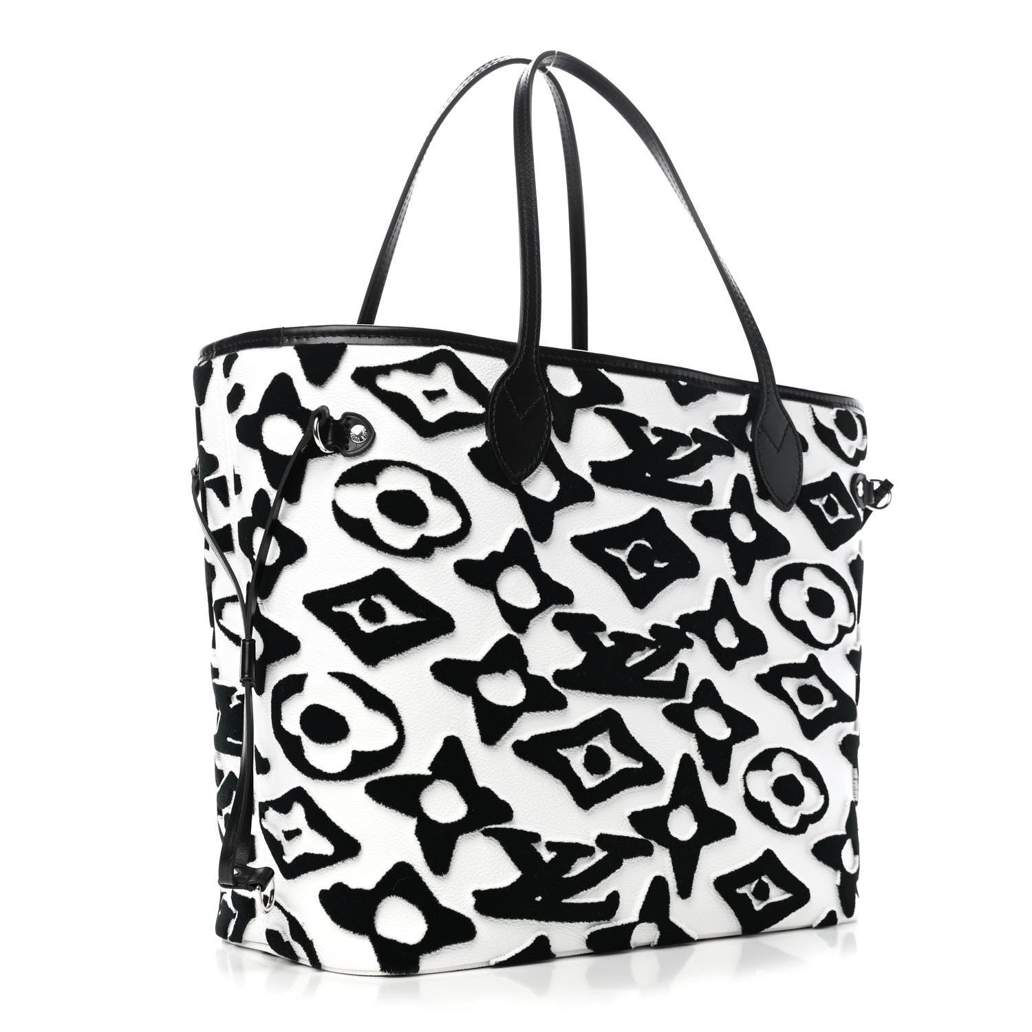 Louis Vuitton X UF Tufted Monogram Neverfull MM Black White 2 of 4
