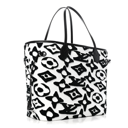 Louis Vuitton X UF Tufted Monogram Neverfull MM Black White 2 of 4
