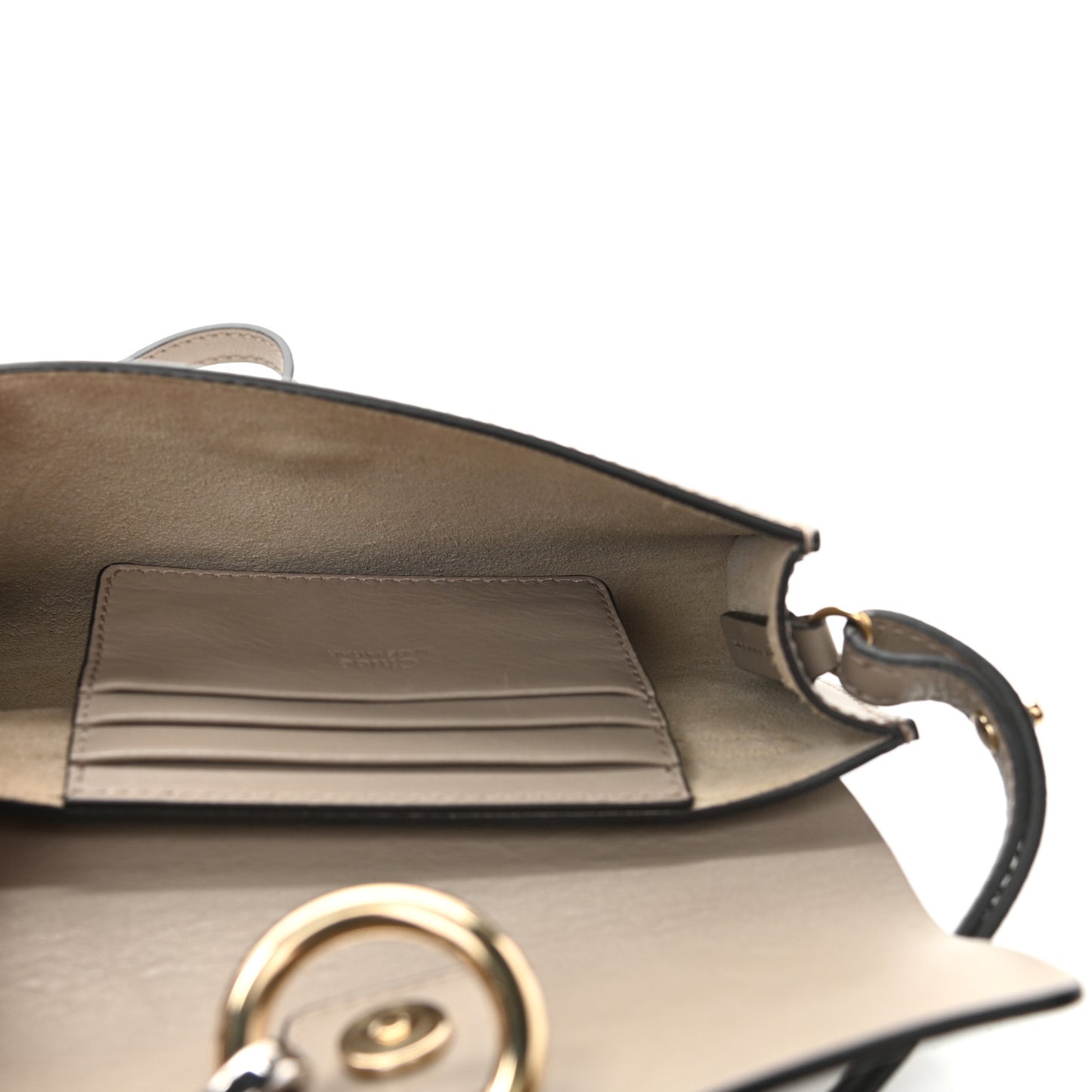 Suede Calfskin Mini Faye Shoulder Bag Motty Grey