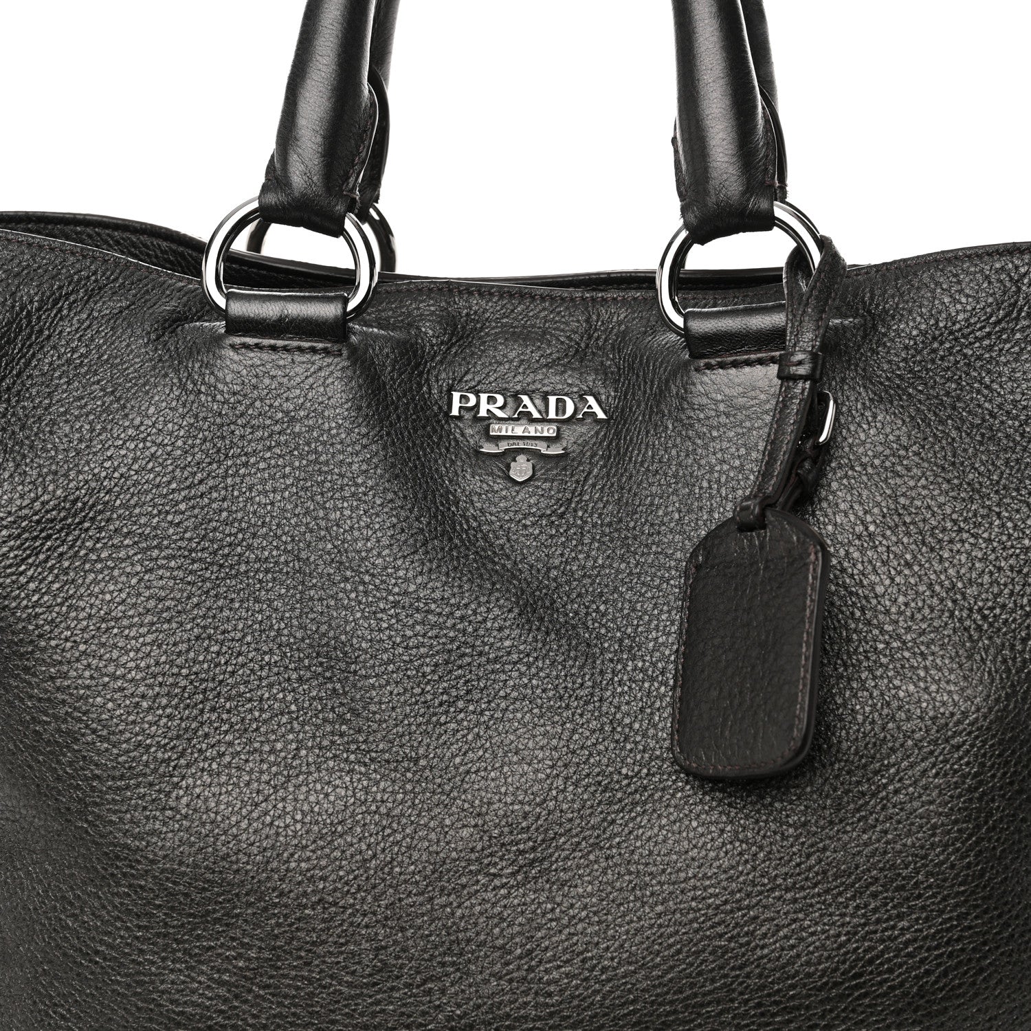 Prada Vitello Daino Shopping Tote Piombo Mordore 8 of 12