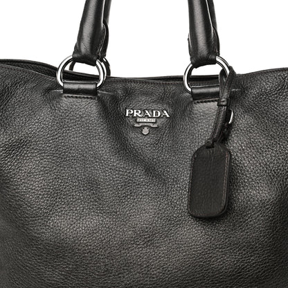 Prada Vitello Daino Shopping Tote Piombo Mordore 8 of 12