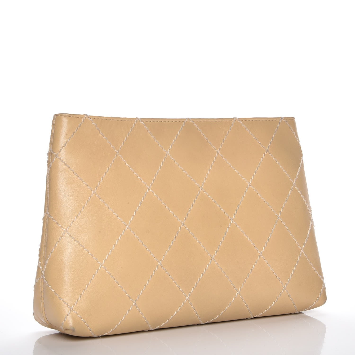 Chanel Lambskin Diamond Stitch Clutch Beige 3 of 7