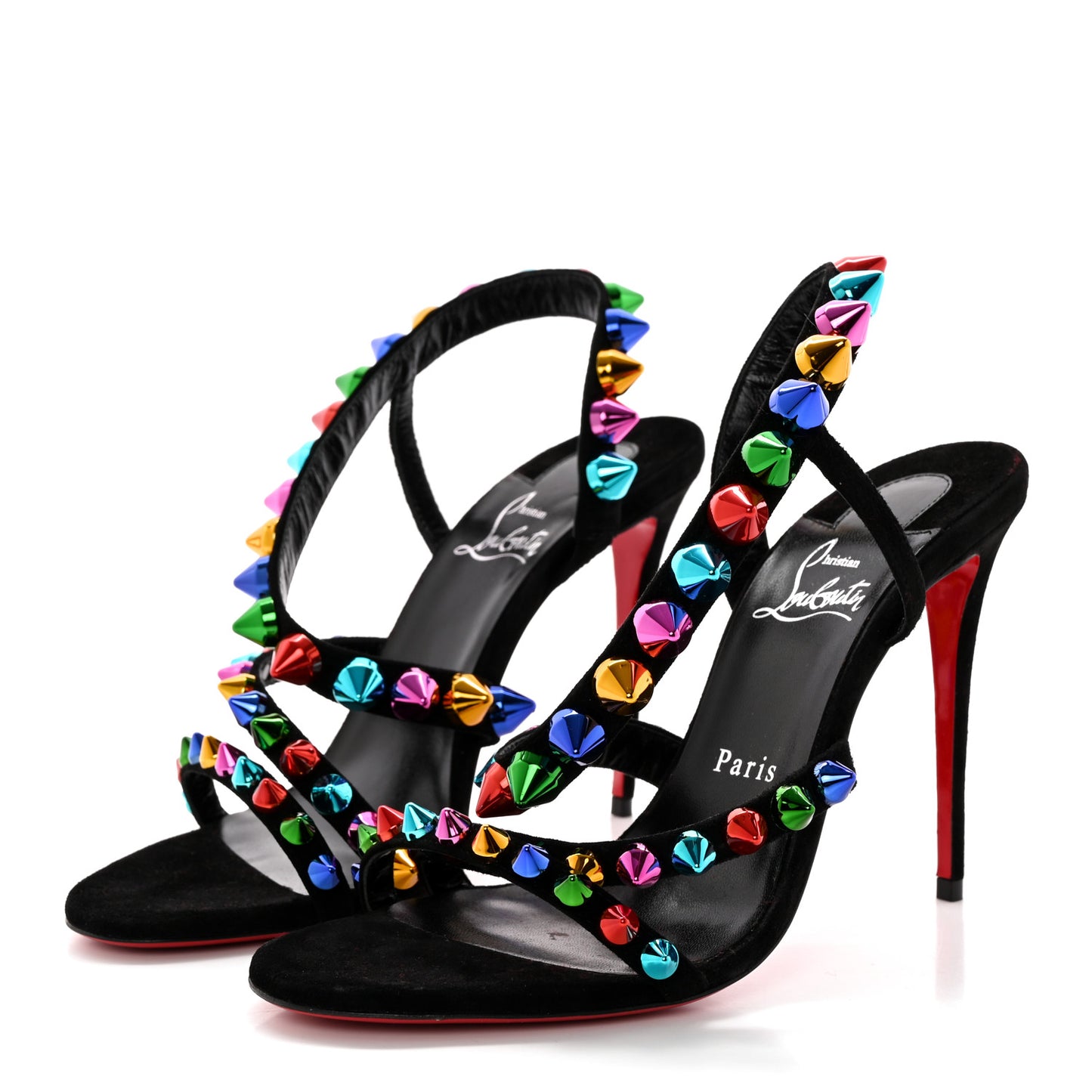 Suede Spikita 100 Sandals 39 Black Multicolor
