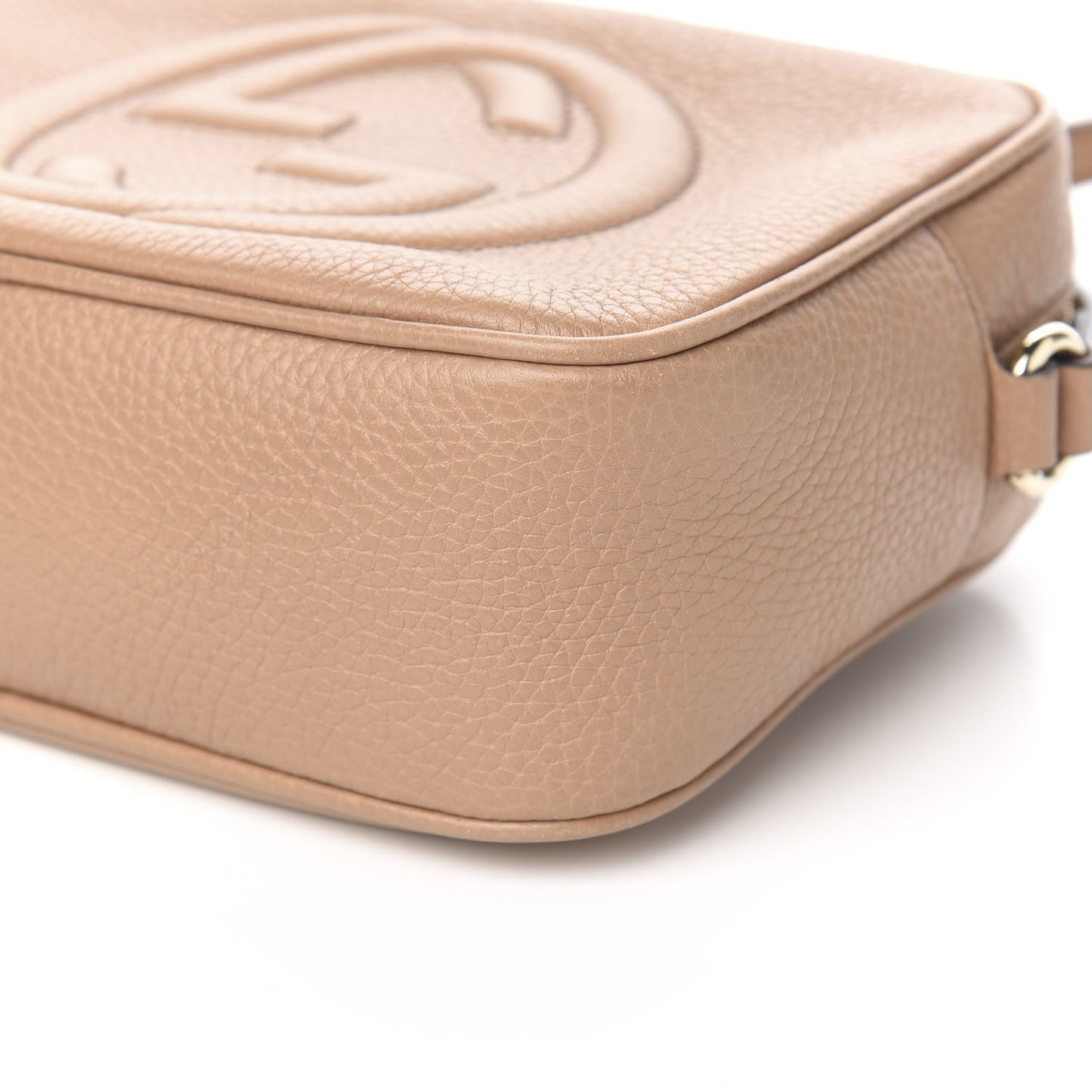 Pebbled Calfskin Small Soho Disco Bag Rose Beige