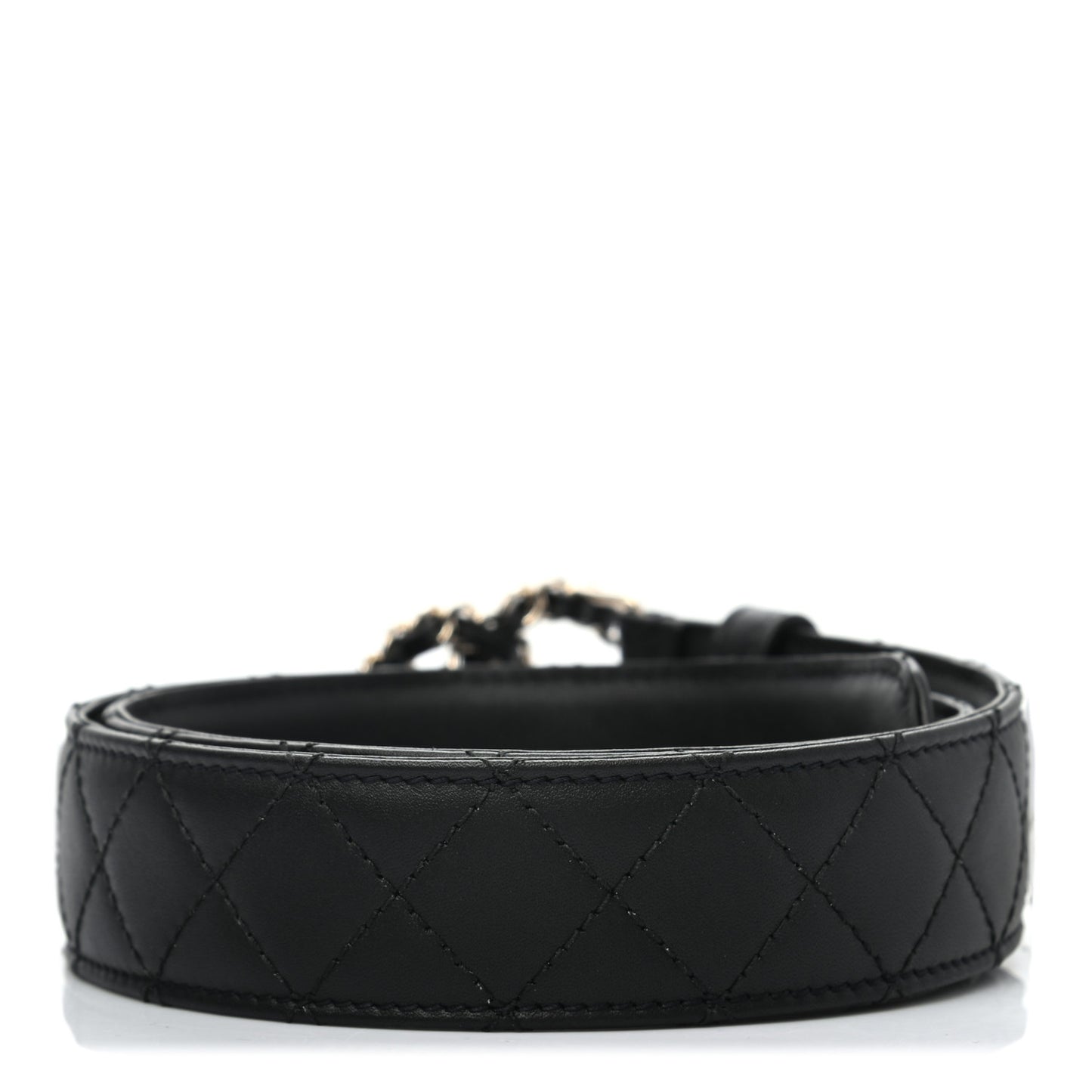 Lambskin Quilted CC Chain Belt 75 30 Black